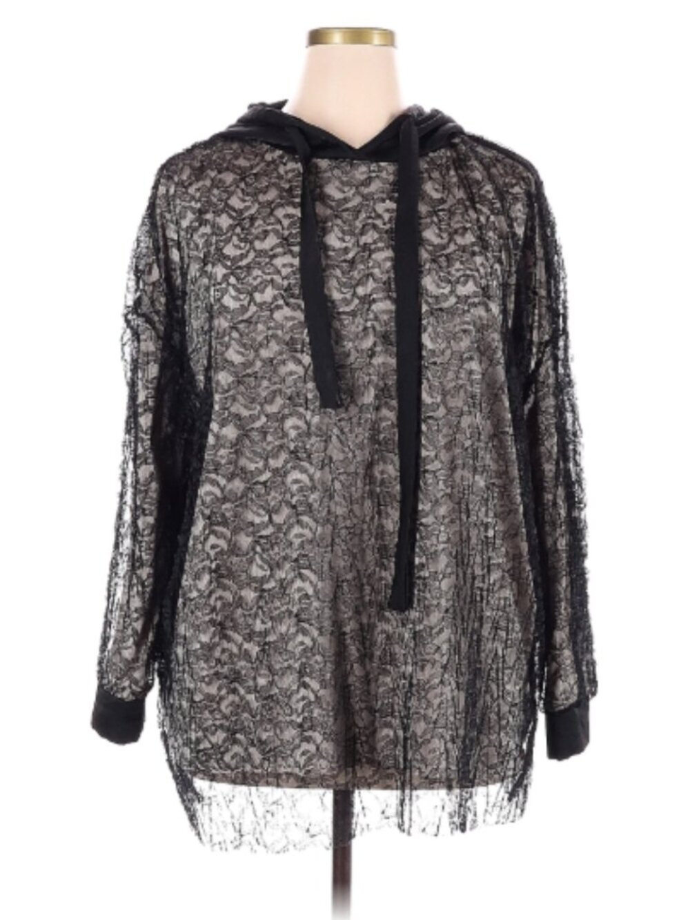 Zara Black Lace Hoodie XL